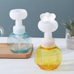 Flower Shape Foam For Soap Dispenser Foaming Pump Plastic Clear Bottle Travel Shower Gel Foam Pu, YELLOW, 1개