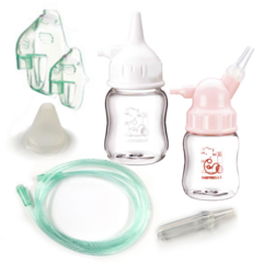 가정용 네블라이저 소모품 실리콘 석션팁 아기 호흡기 베이비벨르 유아 휴대용 콧물 흡입기, 녹색 연결줄, 1개
