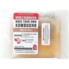 WORLD KOMBUCHA（ワールドコンブチャ） 일본직구 콤부차 스타터 키트 KOMBUCHA 홍차 <콤부차 컬쳐 키트/스코비 & 찻잎 세트 일본어 설명서 포함> 원액차 버섯, 수량, 상세참조, 수량