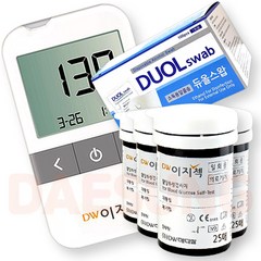DW 이지첵 당뇨세트 혈당기 + 시험지 100매 + 채혈침 110개 + 알콜솜 100매