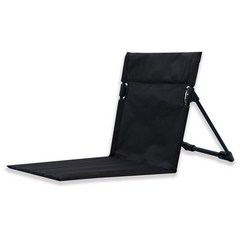 그라운드 체어 릴렉스 캠핑 의자 로우 휴대용 경량 접이식 범용 싱글 레이지 편안한 등받이 쿠션 내마모성 야외 용품, Black, 1개