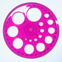 수학수업 원도형 반지름표시 360 원형자 모양자 동그라미 모형자