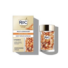 [ROC] 레티놀 멀티 코렉션 리바이브 + 글로우 비타민 C 나이트 세럼 30캡슐 9.92ml 무향