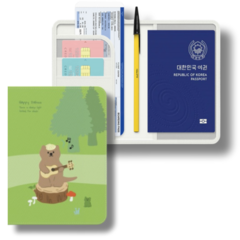 RFID차단 여권 지갑 카드 케이스 안티스키밍 파우치 행복한 달수