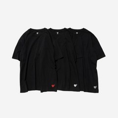 휴먼 메이드 티셔츠 블랙 (3팩) Human Made T-Shirts Black (3 Pack)