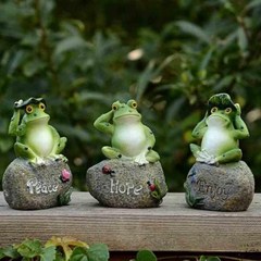 개구리 장식 홈 미니어처 모델 동물 정원 평화 희망, 개구리Peace BL11622