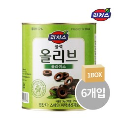 동서 리치스 슬라이스 블랙 올리브, 3kg, 6개