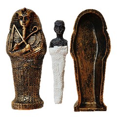 1pcs 수지 고대 이집트 관 입상 조각 이집트 미라 동상 작은 장식품 미니어처 모델, 3
