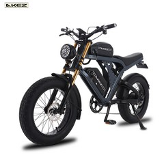 AKEZ K2 최신형 레트로 전기자전거 자토바이 1500W 고급형 팻바이크, 36AH