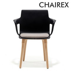 체어렉스 엔트 인테리어 학생 책상 의자 회전형, 블랙 (그레이 쿠션 포함), 1개
