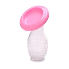 AOHAO BPA 프리 실리콘 수동 유축기, 핑크, 1개