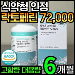 [6개월분] 건강헤아림 꽉채운 프리미엄 락토페린 72000 mg (고함량 고순도 대용량), 1개, 180정
