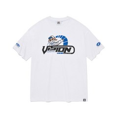 [매장용] 비전스트릿웨어 VSW 카 레이서 티셔츠 화이트 캐주얼 커플 VS2302ST30WH