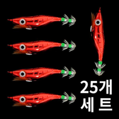 삐까뻔쩍 부리부리 왕눈이에기 25개 세트구성 쭈꾸미, 레드
