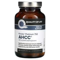 Quality of Life Labs 키노코 플래티넘 AHCC 750mg 60캡슐, 1개