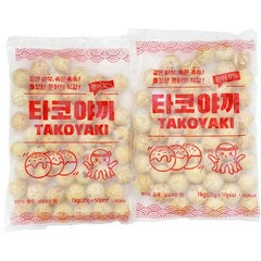 지엔씨푸드 냉동 타코야끼 1kg (20g x 50개) 9%함유 문어볼 문어빵 타코야키, 2개