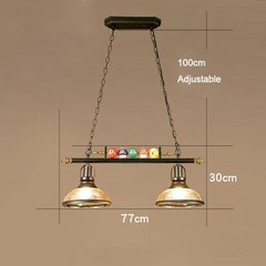 당구다이 당구게임 당구대대 당구대 미국 농촌 로프트 복고풍 산업 식탁 펜던트 조명 바 레스토랑 당구 테, 02 A-2 Heads