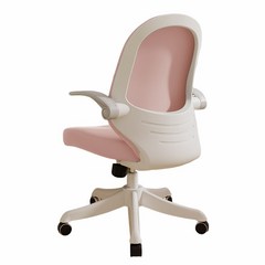 CNTCSM배움의자 편안히 앉기 의자 가정용 허리 보호, 화이트 프레임 파우더 메쉬-회전+라텍스 매트
