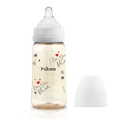 하이비 PPSU 스폐셜에디션 디자인 에잇벤트 배앓이방지 젖병 270ml, 화이트, LL(9개월이상), 1개