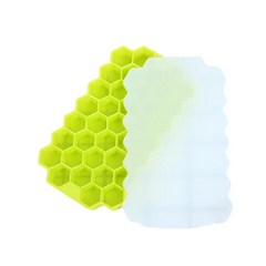 탈착식 뚜껑이 있는 벌집 스 큐브 트레이 실리콘 스 큐브 몰드 BPA 무료, 녹색