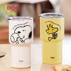 [보퀴진] 스누피 이중진공 스텐 대용량 텀블러 600ml (정품 라이센스), 우드스탁