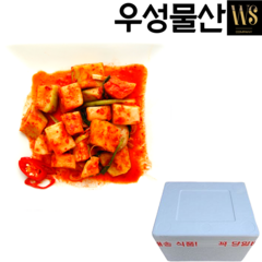 [우성물산] 업소용 대용량 중국산 깍두기 10kg, 강동깍두기김치10kg(아이스박스_하절기), 1개