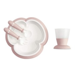 BABYBJORN 아기 이유식 세트 유아 식기류 파우더 블루, Powder pink