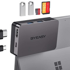 BYEASY 서피스 프로 7 도킹 스테이션 6-in-1 마이크로소프트 서피스 프로 7 USBC 허브 4K HDMI PD 60W 타입 C 충전 SD/TF 카드 리더기 USB