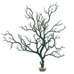 CURRENT USA 블랙 만자니타 나뭇가지 높이 55.9cm(22인치) 무게감 있는 베이스 몰드 수족관 장식 385727, Moss Green