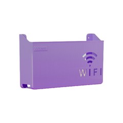 벽 장착 Wi -Fi 라우터 스토리지 박스 케이블 전원 플러스 와이어 브래킷 주최자, 보라, 1개