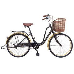 [지멘스 자전거] 여성자전거 쥬디 클래식자전거 시마노허브 알루미늄핸들 스텐나사 24 26인치, 블랙(26인치), 170cm