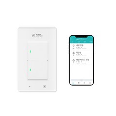 파워매니저 Zigbee AI 조명스위치 IoT 스마트스위치 2구, 조명스위치 2구, 1개