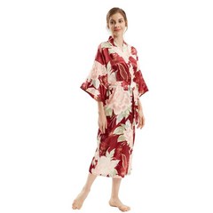 기모노 원피스 유카타 코스튬 코스프레 여름 목욕 가운 신부 웨딩 브이넥 잠옷 홈웨어 여성 프린트 홈 드레스 라운지웨어