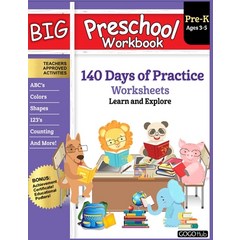 (영문도서) Big Preschool Workbook: Ages 3 - 5 140+ Days of PreK Learning Materials Fun Homeschool Curriculum ... Paperback, Independently Published, English, 9798692119841