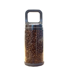 커피제국푸쉬앤락 대용량 유리 진공 원두 밀폐 보관용기 1300ml, 블랙, 1개