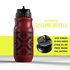 Rapha 사이클링 물병 650ml 누출 방지 맛을 짜낼 필요 없음 BPA 프리 플라스틱 캠핑 하이킹 스포츠 자전거 주전자, 추상 빨강