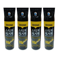 오공 스티커 제거제 접착제거제 타르 잔여물 제거제 250ml, 4개