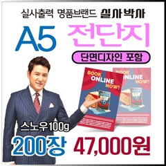 전단지 200장, 일반양면디자인 (수정3회) 신청, A5-양면 200장