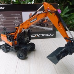 1:50 Doosan DX160W 두산 포크레인 굴착기 공투 삼따블 육따블 텐 굴삭기 중장비 다이캐스트 모형