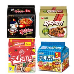 진라면 매운맛 5입 + 불닭볶음면 5입 + 짜파게티 5입 + 팔도비빔면 5입, 2세트