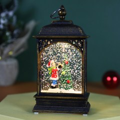 크리스마스 장식 빛나는 산타 클로스 인테리어 램프 데스크탑 장식품, 플랫 크리스탈 크리스마스 트리