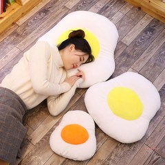 계란후라이인형 베개 달걀 수란 쿠션 의자 등받이, 짙은 노른자 알, 30cm