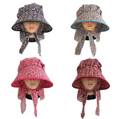 [모범택시 꽃무늬 모자]국산 작업 농사용 모자 햇빛 자외선차단 밭일 농사 체크무늬 일모자