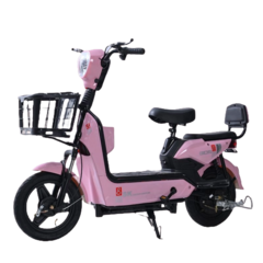 미니 전기자전거 전기스쿠터 여성용 마실용 14인치, 핑크, 48V