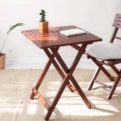 벤트리 원목 접이식 베이직 카페 테이블 2color 홈카페 테이블, 브라운 색상