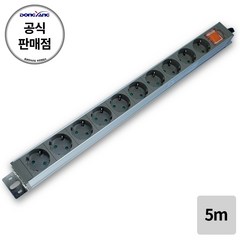 동양전자 국내산 10구 알루미늄 멀티탭 콘센트 (과부하차단), 1개, 5m