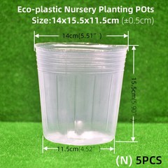 정원 투명도 보육 냄비 심기 영양 컵 난초 전파 컨테이너 모종 가방 영양 그릇 꽃 냄비, Nx5PCS, 없음