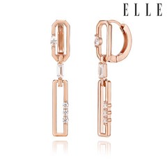 [엘르주얼리] 14K 스퀘어 큐빅 드롭 귀걸이 (gold pin) ELGPEE389