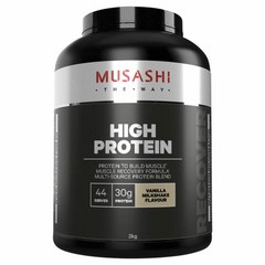 Musashi 무사시 하이 프로틴 고함량 단백질 보충제 바닐라맛 2kg High Protein Vanilla, 1개