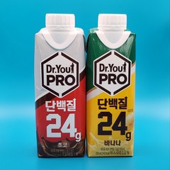 오리온 닥터유 단백질 프로 250ml 바나나 12개 + 초코 12개